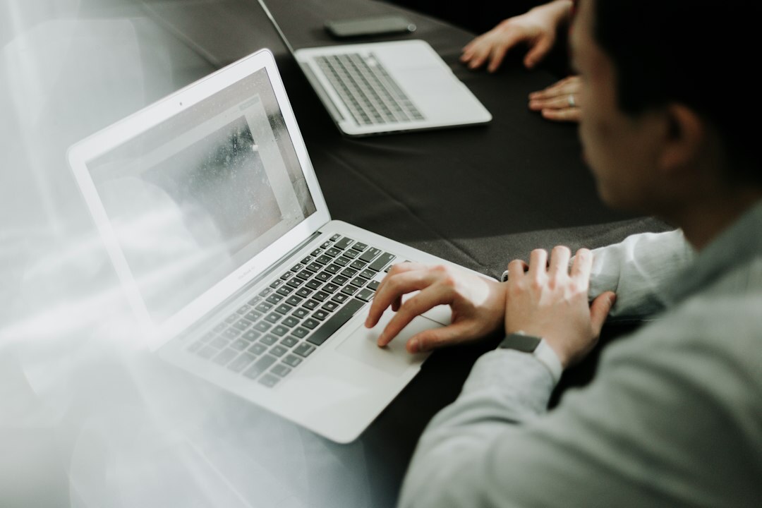 analyst working on computer